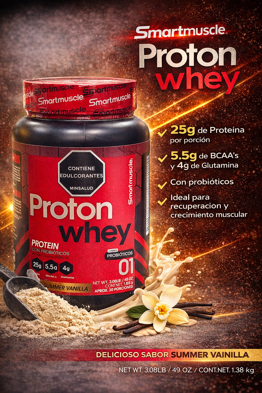 SMART MUSCLE PROTEINA PROTON WHEY 3LB
