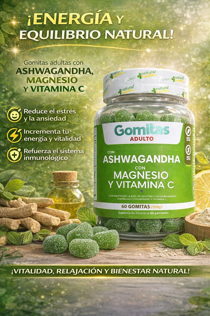 NATURAL HEALTH ASHWAGANDHA *60 GOMITAS