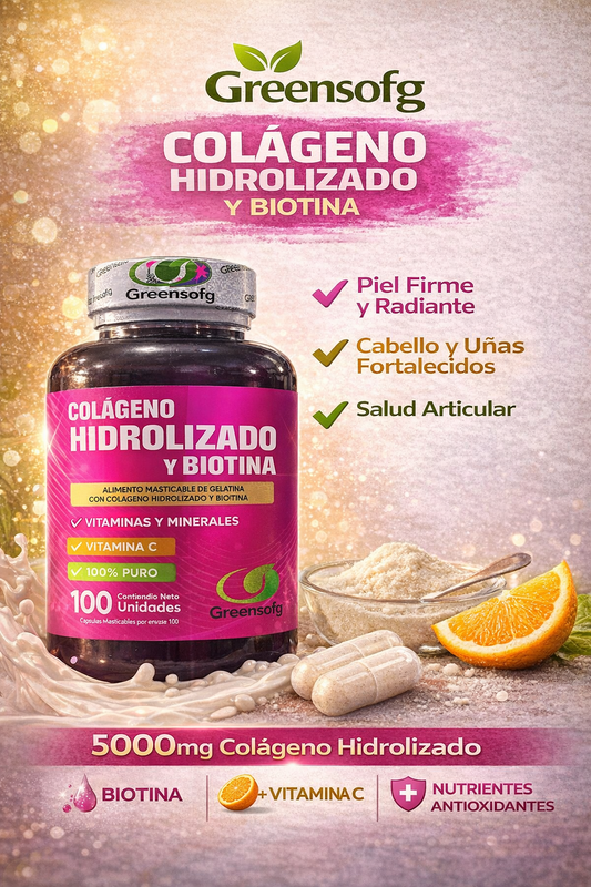 GREENSOFG COLAGENO HIDROLIZADO BIOTINA *100 UND