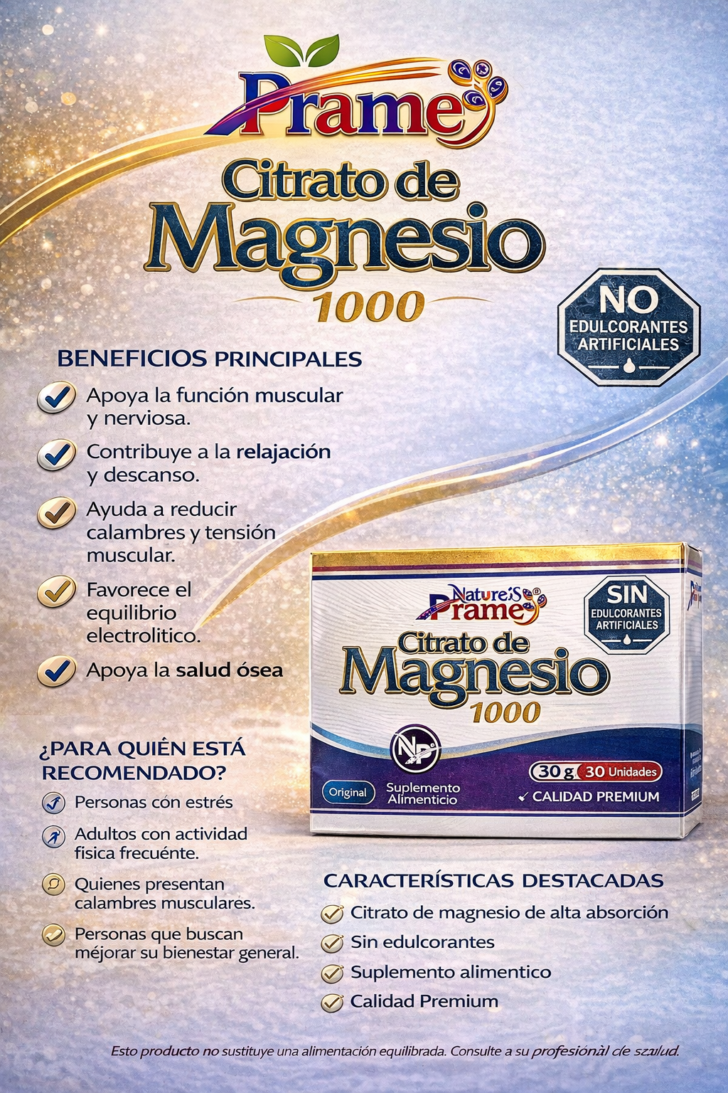 PRAME CITRATO DE MAGNESIO *30 UND
