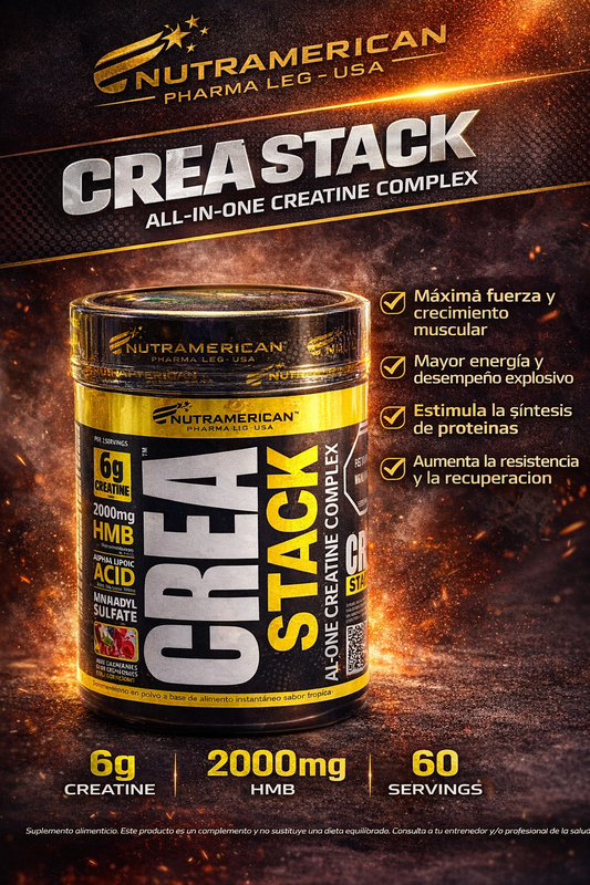 NUTRAMERICAN CREATINA CREA STACK *60 SERVICIOS