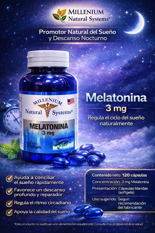 MILLENIUM NATURAL SYSTEM MELATONINA 3 MG *120 CAPSULAS