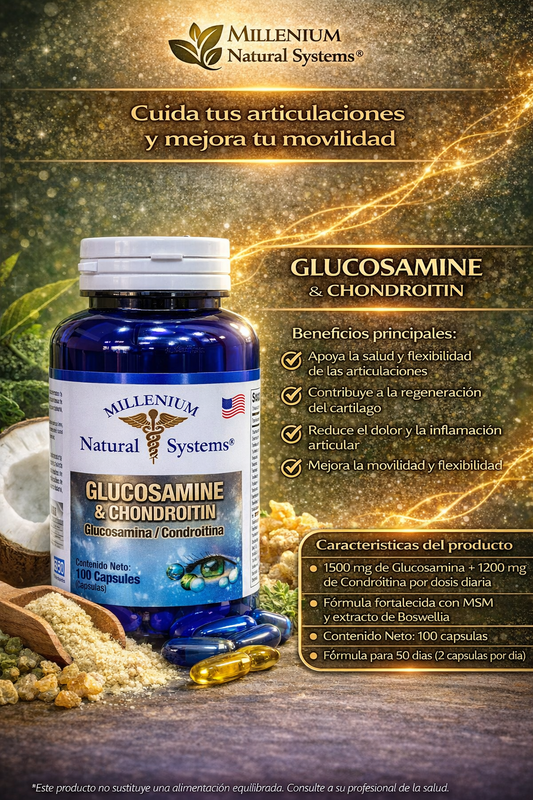 MILLENIUM NATURAL SYSTEM GLUCOSAMINA CHONDROITIN *100 CAPSULAS
