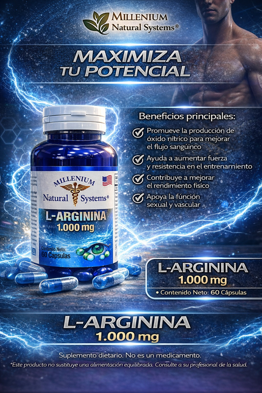 MILLENIUM NATURAL SYSTEM L-ARGININA 1000 MG *60 CAPSULAS