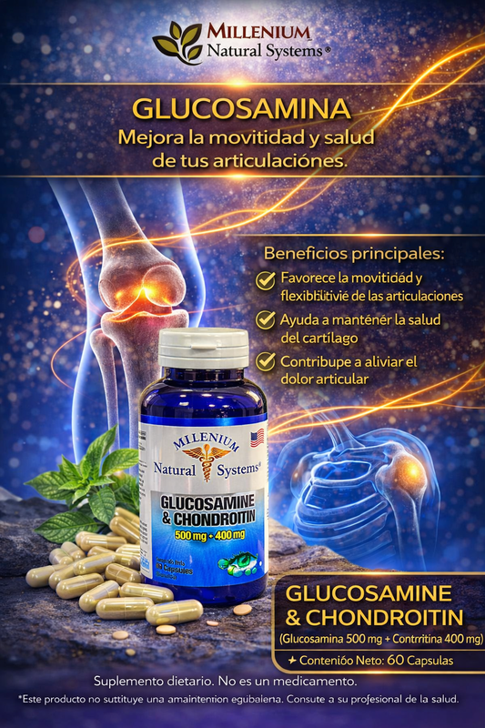 MILLENIUM NATURAL SYSTEM GLUCOSAMINA CHONDROITIN *60 CAPSULAS