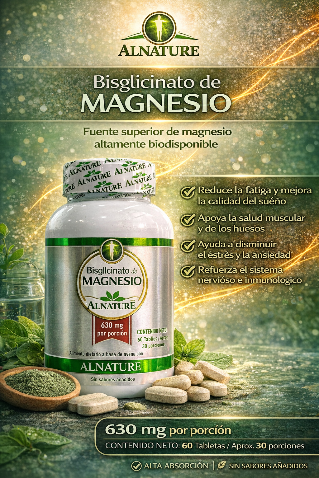 ALNATURE IMPROFARME BISGLICINATO DE MAGNESIO *60 DISCOS