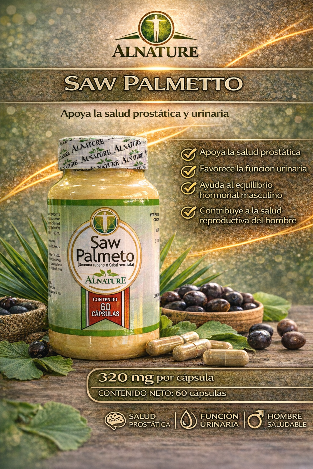 ALNATURE IMPROFARME SAW PALMETO 320 MG *60 CAPSULAS